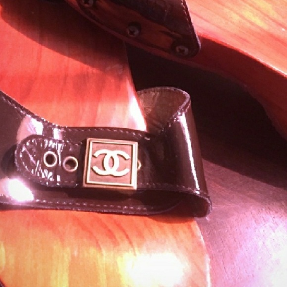 🖤CHANEL 💯 Authentic brown patton clogs 8 38 - Picture 3 of 4